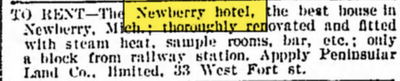 Falls Hotel (Newberry Hotel) - Aug 1894 Earlier Version